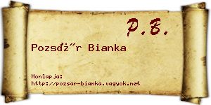 Pozsár Bianka névjegykártya